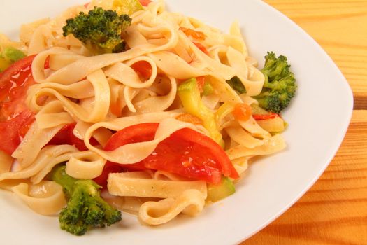 pasta salad and broccoli