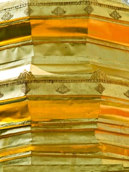 Texture of Golden pagoda, Wat Phrathat chomkitti temple in Chiang rai, Thailand.