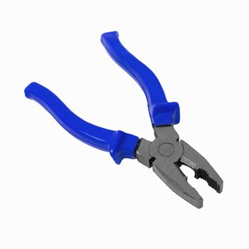 pliers with blue handles