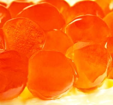 very big red caviar background