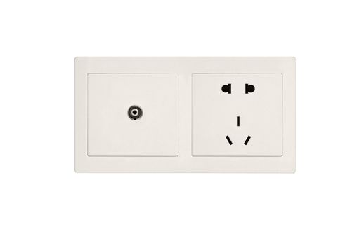 close up photo of a white electric outlet