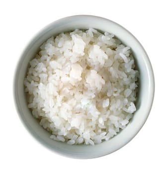 Bowl of Rice Isolated on a white Background