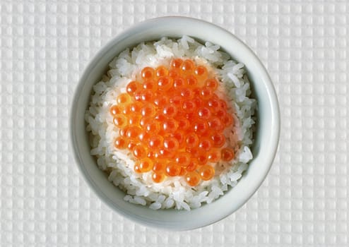 rice dish with red caviar