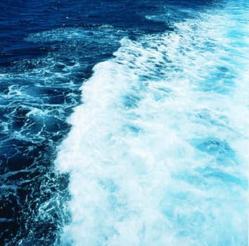 Reflection in sea water surface close up