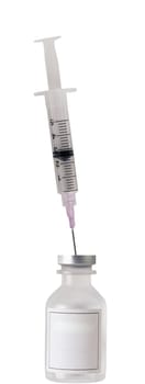 Syringe and Vaccination close up