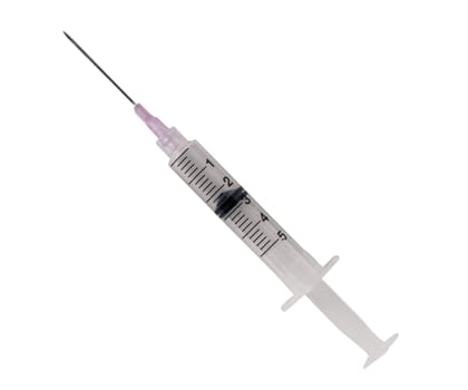 medical syringe isolated on a white background