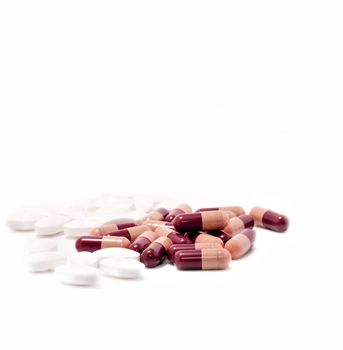 medical tablets isolated on a white background