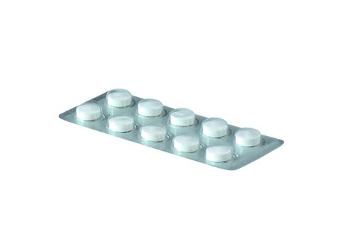 blister pack of pills isolated on the white background