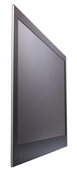 Lcd tv under angle of 60 and over white background