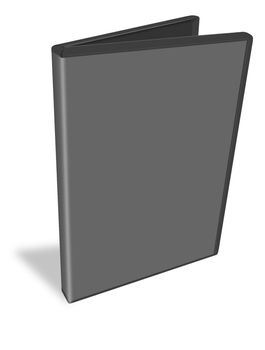 black DVD box isolated on white background