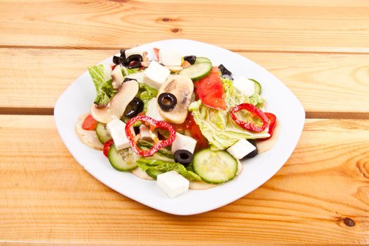 vegetable salad with mushrooms