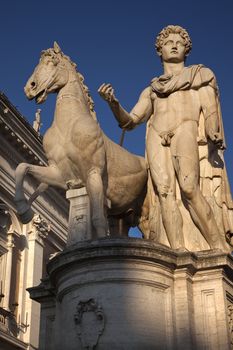 Castor Statue Dioscuri Defenders of the Republic Capitoline Hill Rome Italy