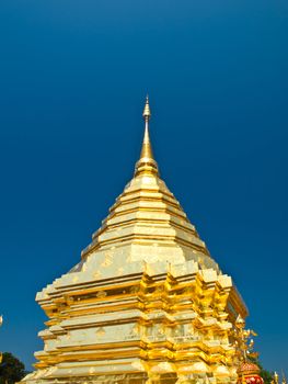 Golden pagoda, Wat Phrathat Doi Suthep temple in Chiang Mai, Thailand.