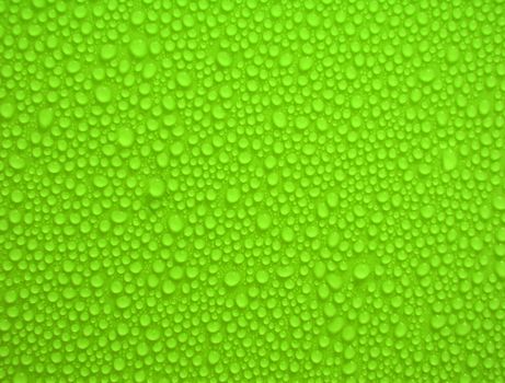 water drops on green background and texture