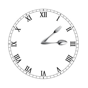 Clock made of spoon and fork