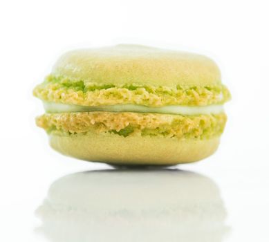 mint cookies macaroon isolated on a white background