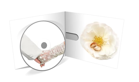 married hands CD isolated on white background