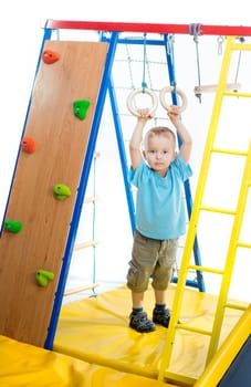 playground and boy on a white background