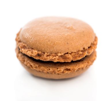 chocolate cookies macaroon isolated on a white background