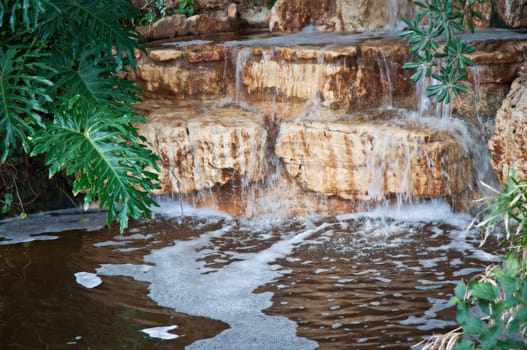 Great and beautiful waterfall in Haifa. Israel .