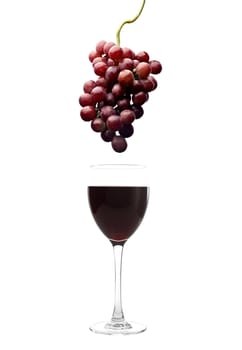 red wine and grapes