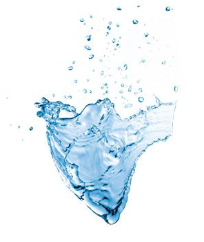 blue splash isolated on a white background