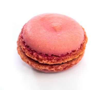 pink cookies macaroon isolated on a white background
