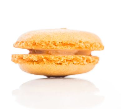 vanilla cookies macaroon isolated on a white background