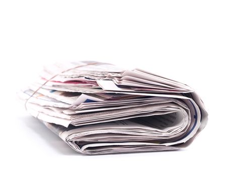 Newspaper Folded and Isolated on White