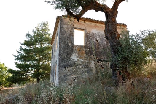 Rural house in Zakynthos abandoned after a severe earthquake in 1953.