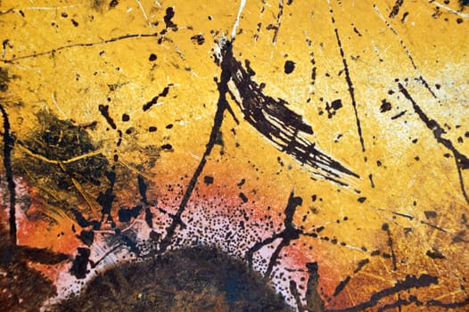Rusty metal texture with scratched paint. Industrial background.