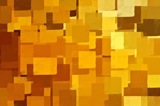 Square shapes in shades of brown and yellow. Abstract bsckground illustration.