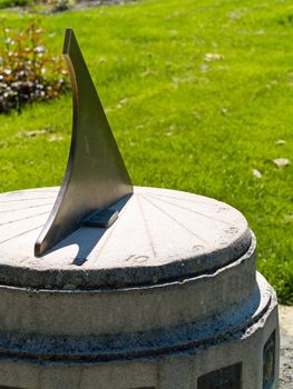 An Outdoor Sundial in a Park Setting