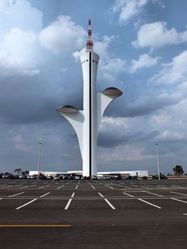The 180 meters high Brasilia Digital TV Tower has made digital television signals available for the Federal District of Brazil from opening in 2012.