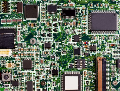 Close up of computer motherboard