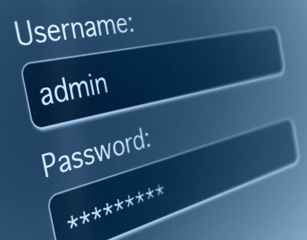 Login Box - Username and Password in Internet Browser on Computer Screen