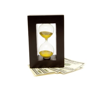 sand-glass and dollar. Concept - time is money