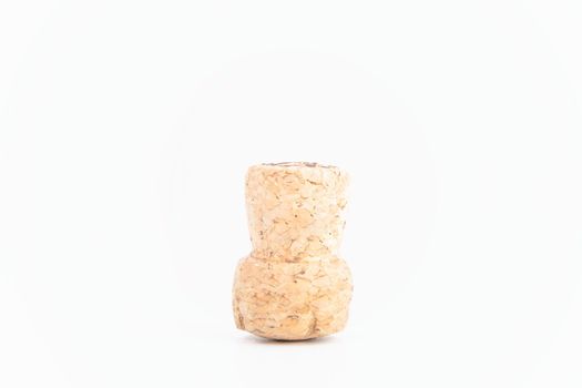 Cork from champagne isolated on white