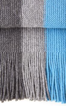 Close-up of striped woolen scarf background or texture