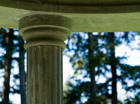 The Top of a Marble Column of a Gazebo