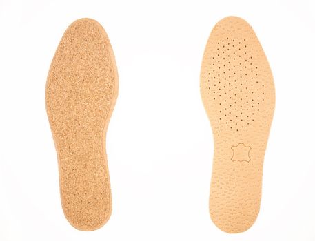 White shoe insoles on a white background