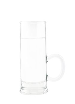 Glass of fresh and clear water isolated