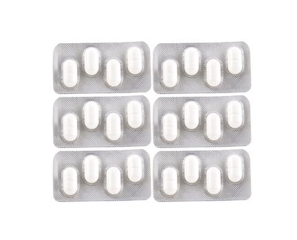 Pills background isolated on white background for site