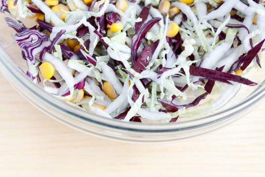 fresh salad and corn