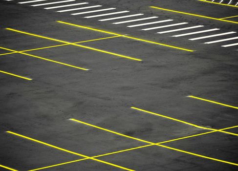 An empty parking lot with a grunge look