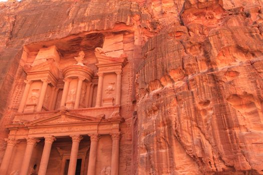 Facade of the Treasury in Petra, Jordan