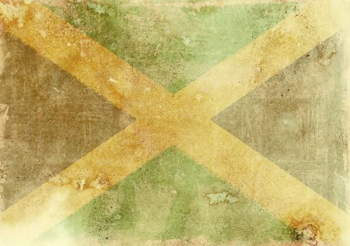 Computer designed highly detailed grunge illustration - Flag of Jamaica