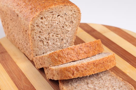 sliced gray bread isolated on white background