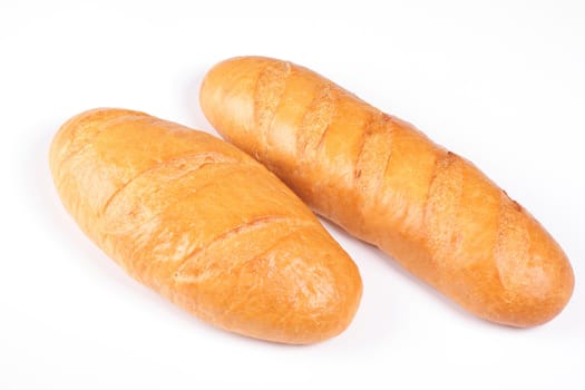 two fresh bread isolated on white isolated on white