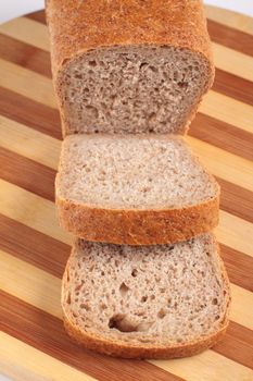 sliced gray bread isolated on white background